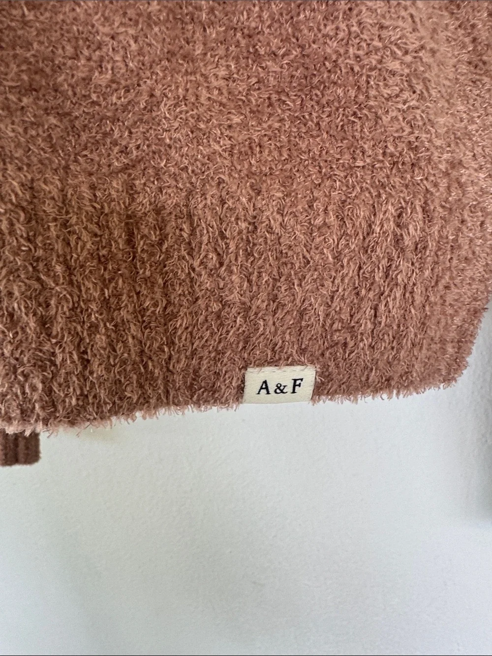Abercrombie kids light brown fuzzy chenille button front cardigan sweater 13/14